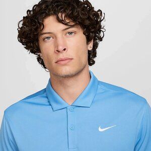 Nike Mens Dri-FIT Core Solid Golf Polo Shirt Blue